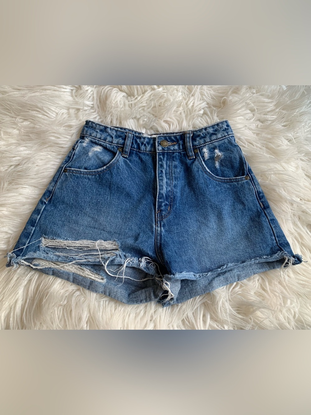 ROLLA'S Dusters High Rise Slim Jean Shorts Blue Size 24